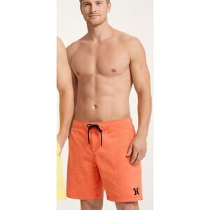Hurley Board Shorts Men 36 Orange Swim Surf Beach Lightweight Casual